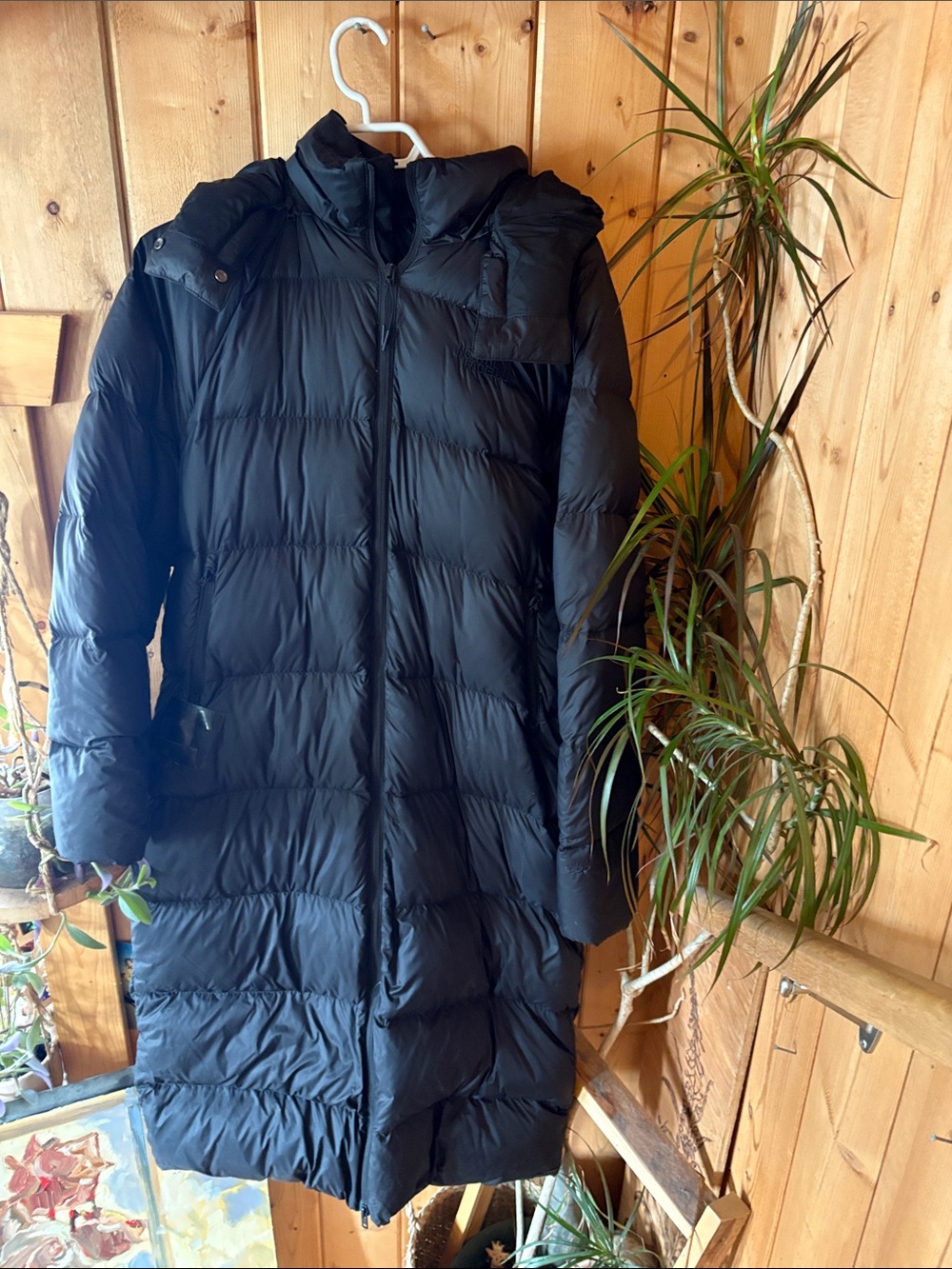 The North Face Women's Black Long Puffer Coat with Hood